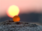 Sea Glass Photography - Impression Sunset - Orange Sea Glass Marble